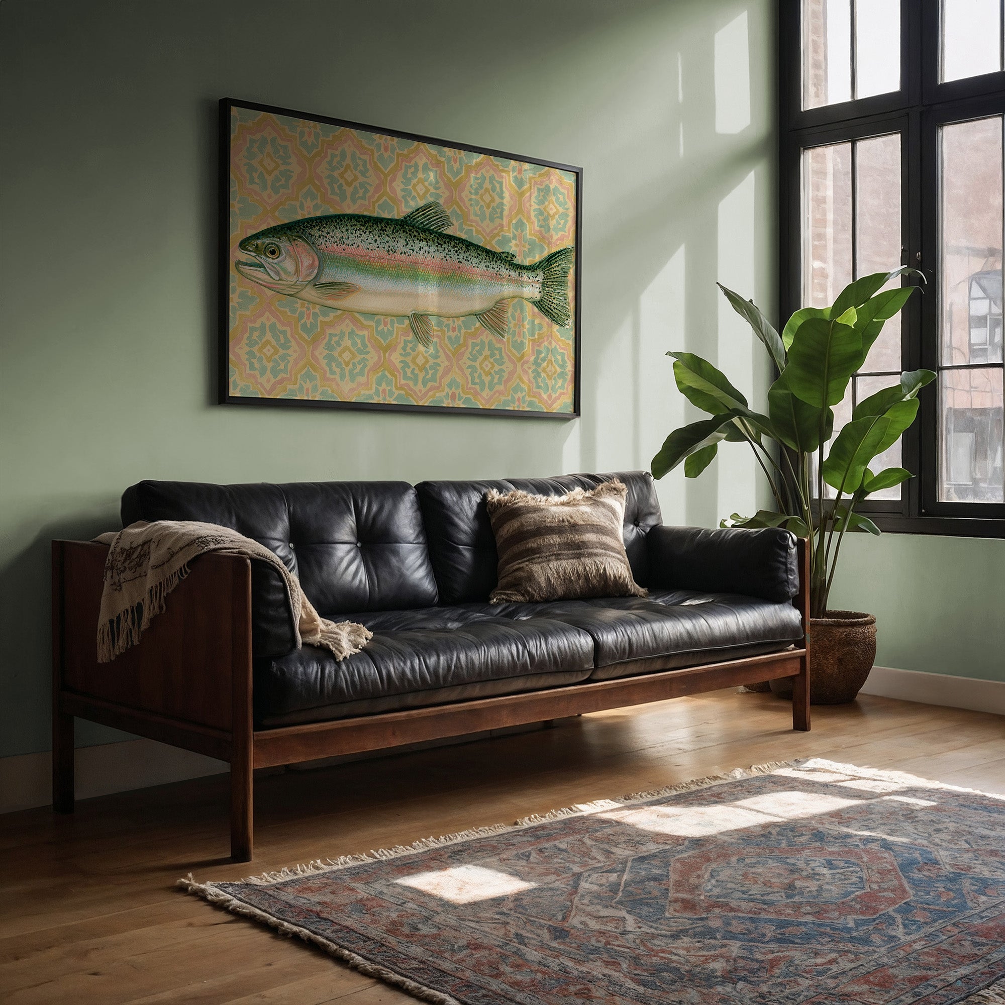 Rainbow Trout, Tiled Backdrop