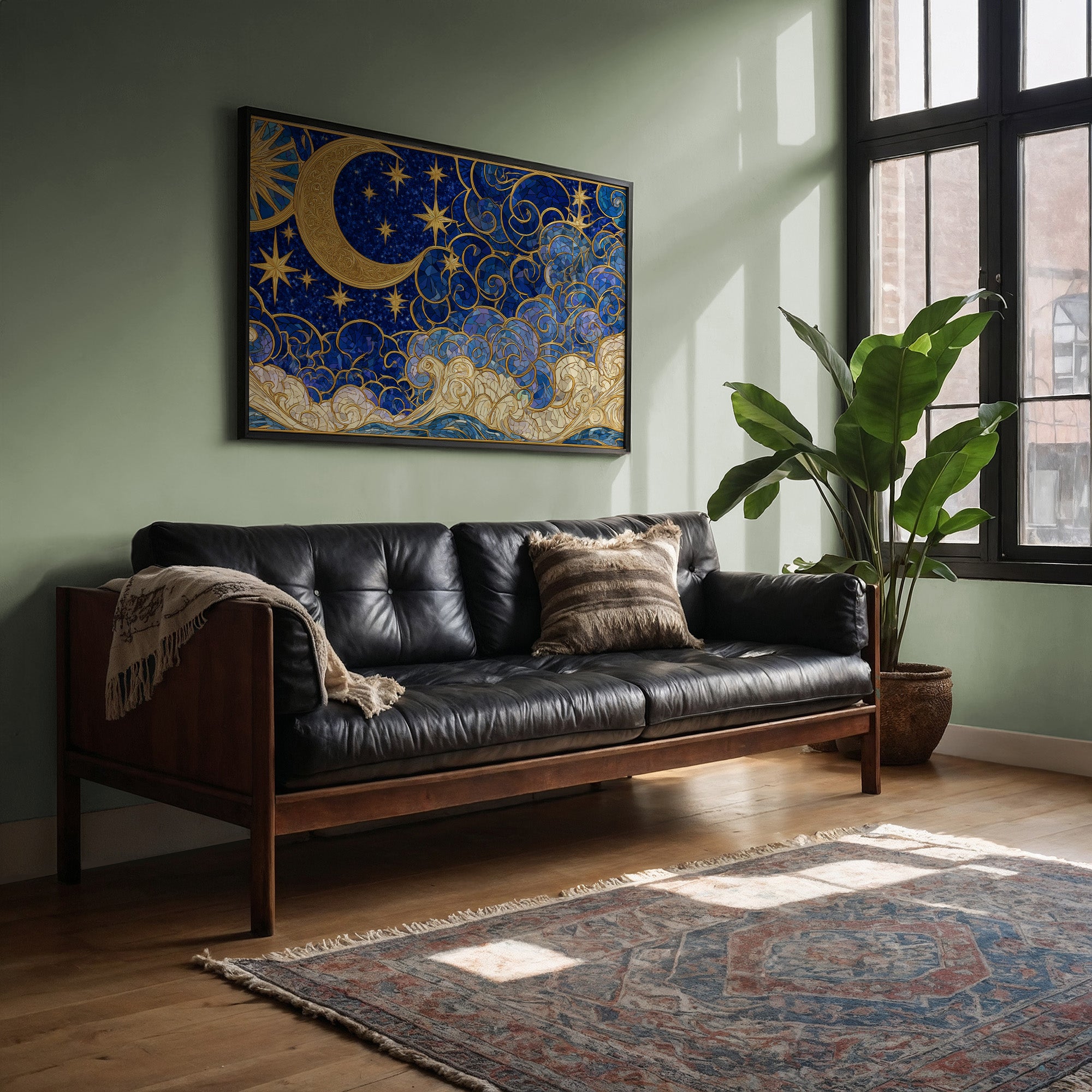 Moon and Stars, Gilded Glass