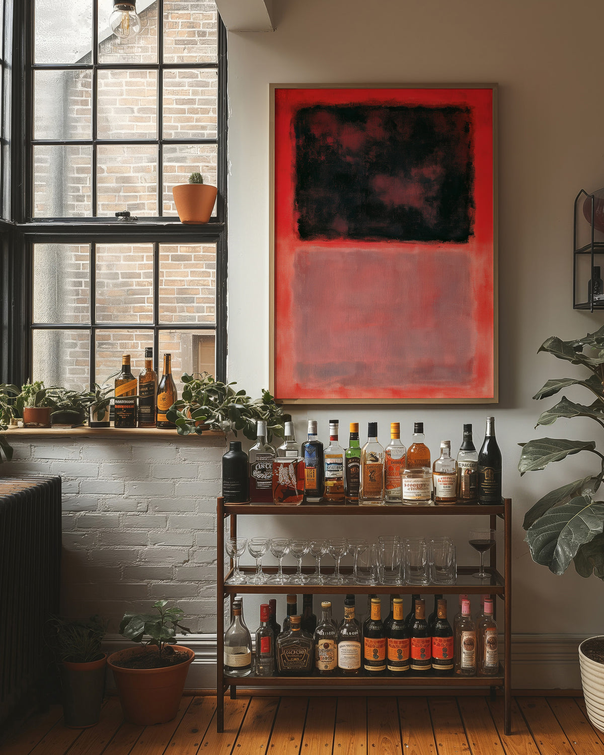 Red Black Color Field Study