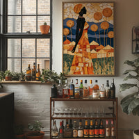 African Village Textile Collage