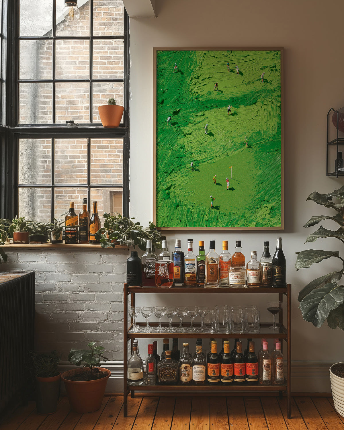 Aerial Golf Course Palette Knife