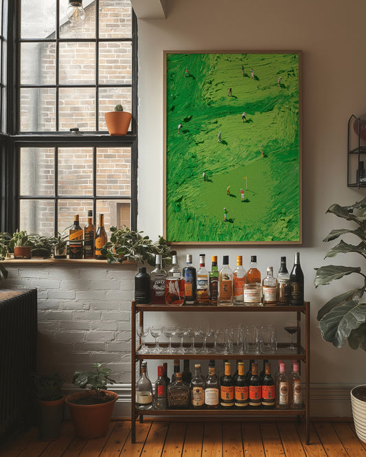 Aerial Golf Course Palette Knife