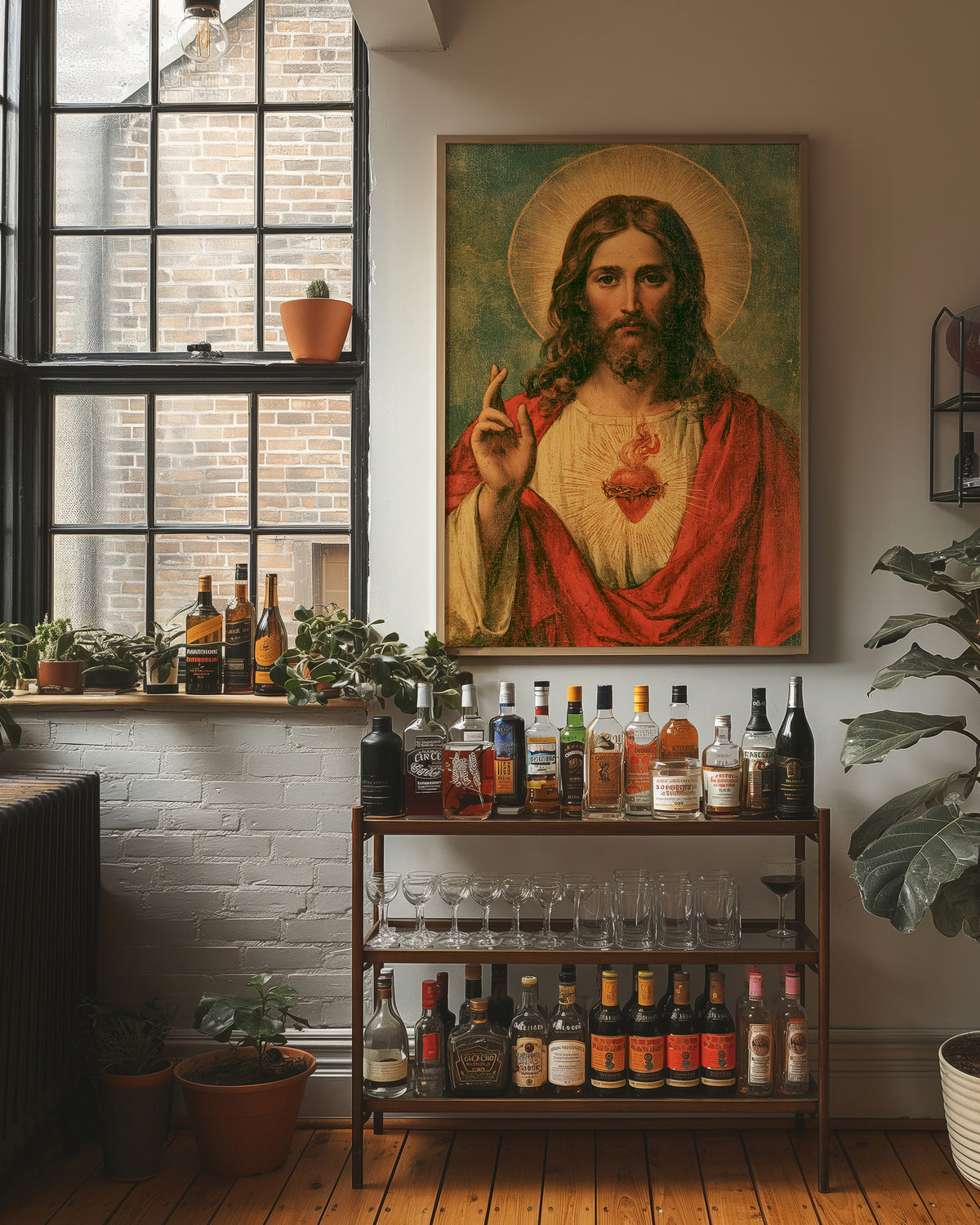 Sacred Heart Vintage Devotional Print