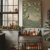 Peacock Peony Chinoiserie Mural