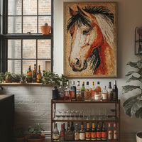 Chestnut Horse Mosaic Portrait