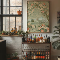 Red Pagoda Hillside Chinoiserie