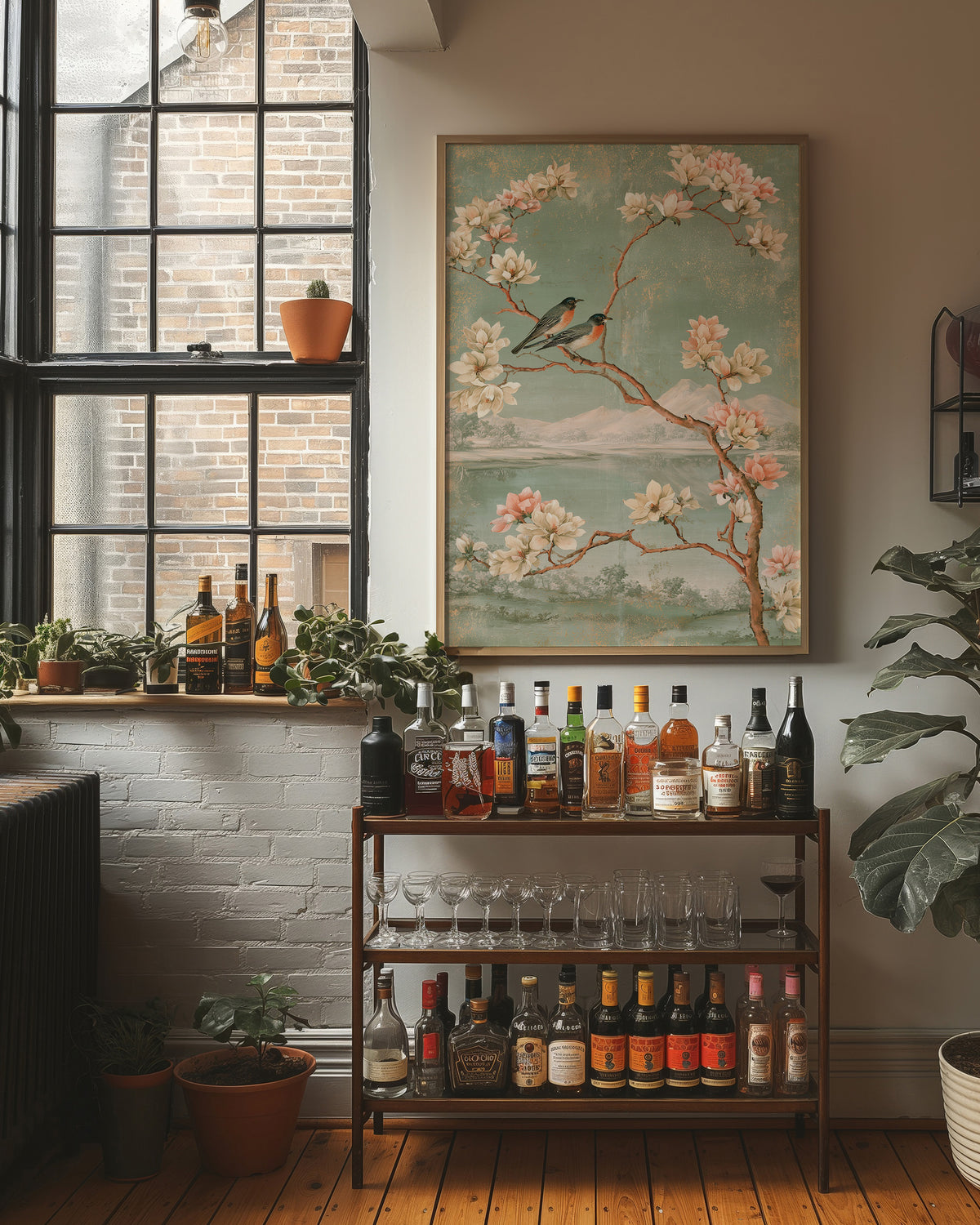 Songbirds in Magnolia Chinoiserie