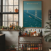 Mackinac Bridge Freighter Crossing