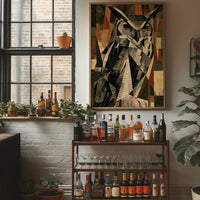 Cubist Great Horned Owl