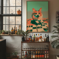 Pixelated Corgi Portrait Pop