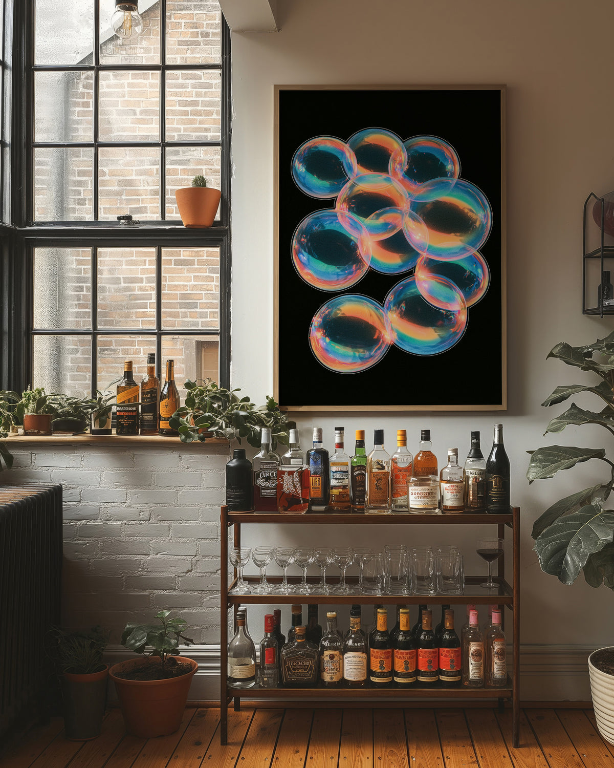 Iridescent Bubble Cluster Glow