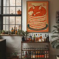 Fox Napping on Pancakes
