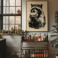 Raccoon With Stolen Snack