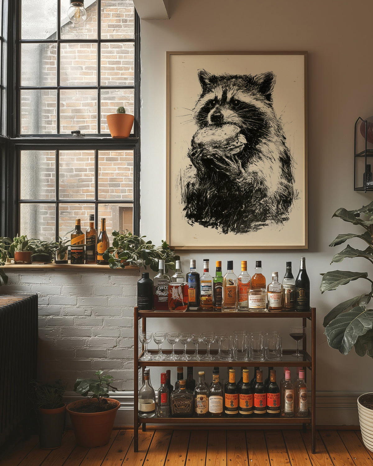 Raccoon With Stolen Snack