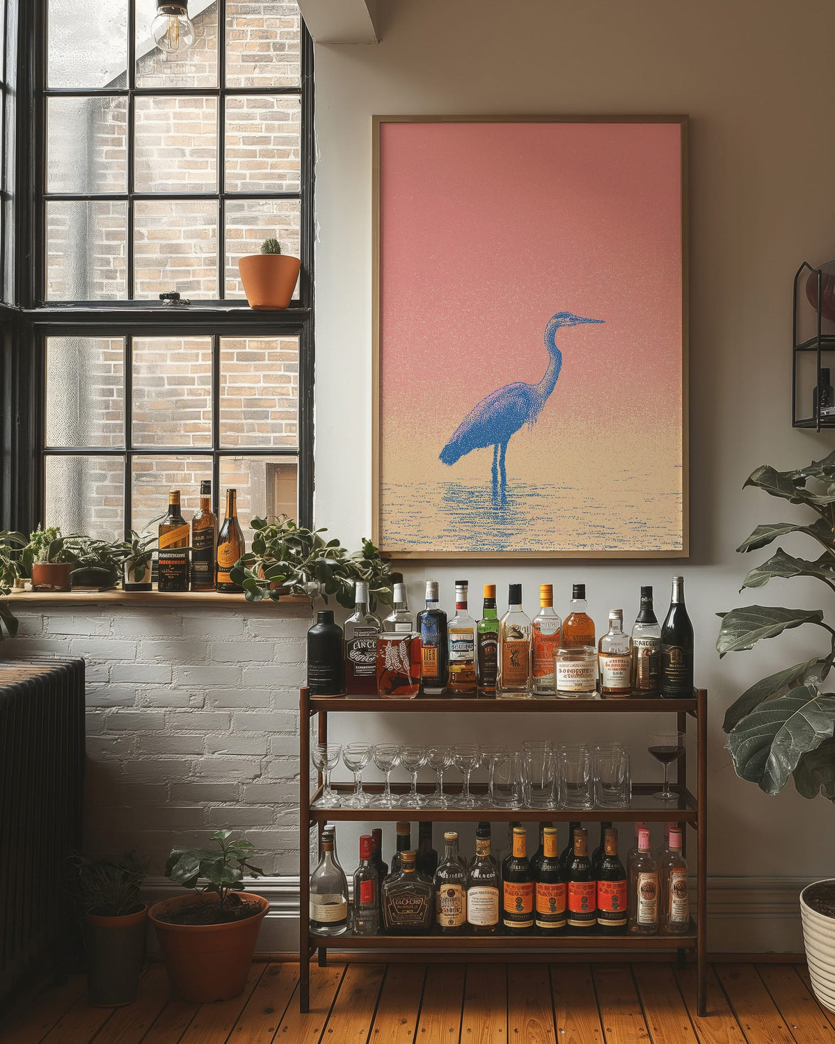 Heron Stillness Pink Grain
