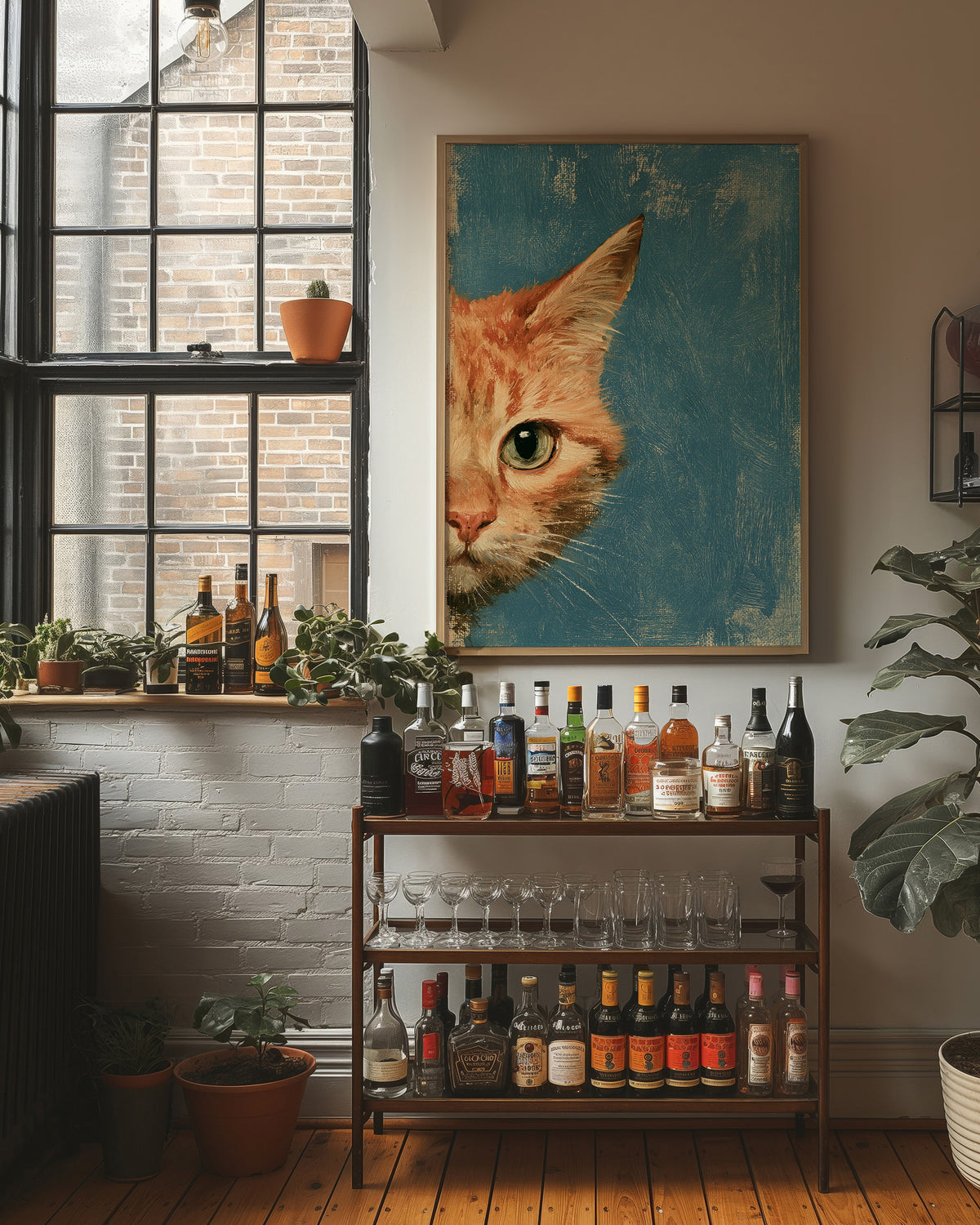 Ginger Cat Half Face Study