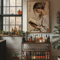 Woman Reading Impasto Portrait