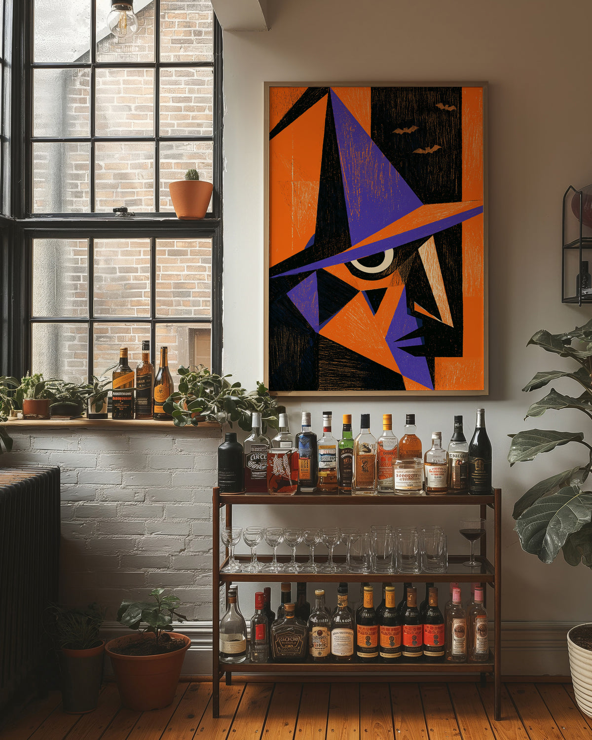Cubist Witch Face Halloween