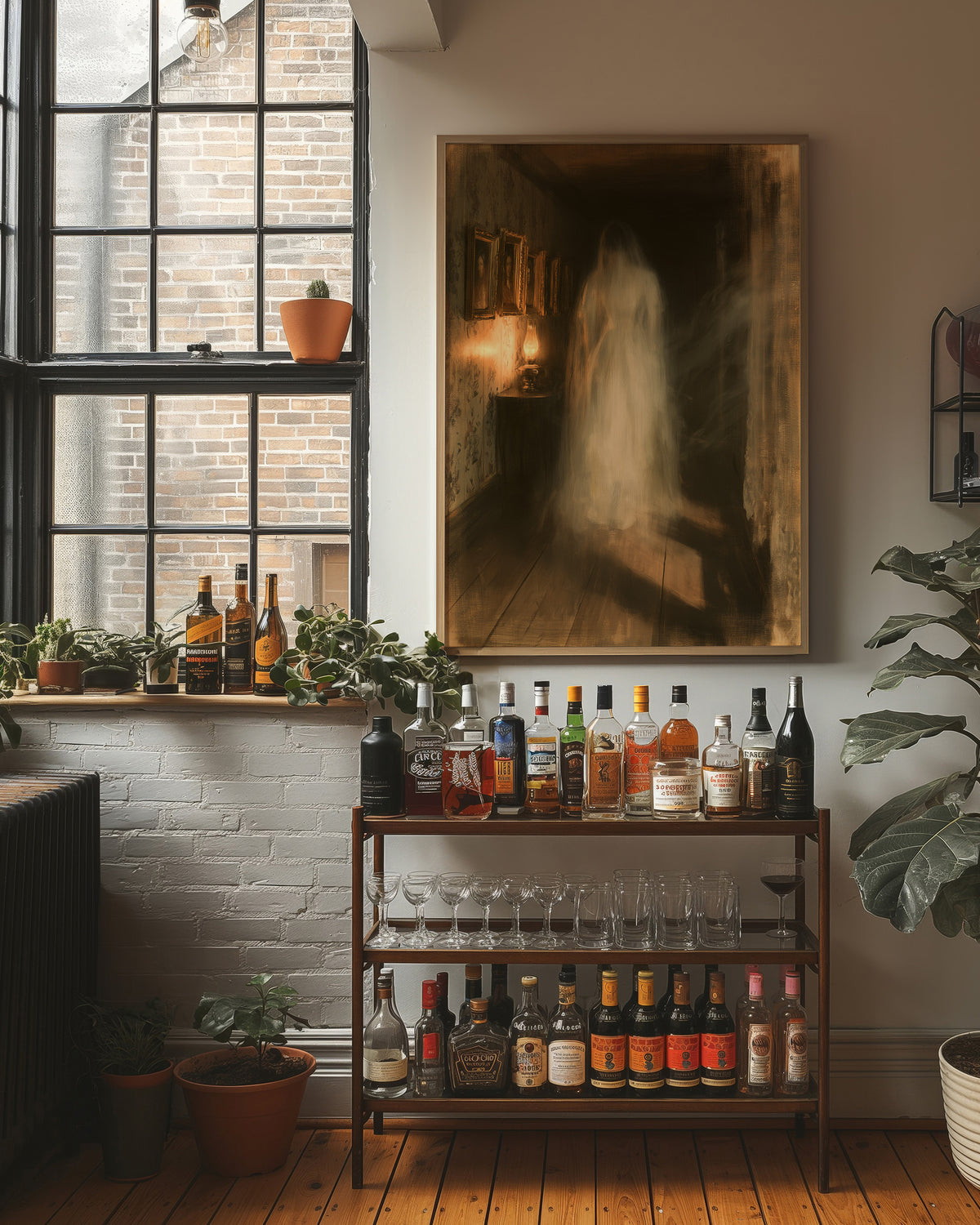 Ghostly Figure Haunted Hallway