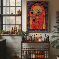 Skeleton Saint Stained Glass