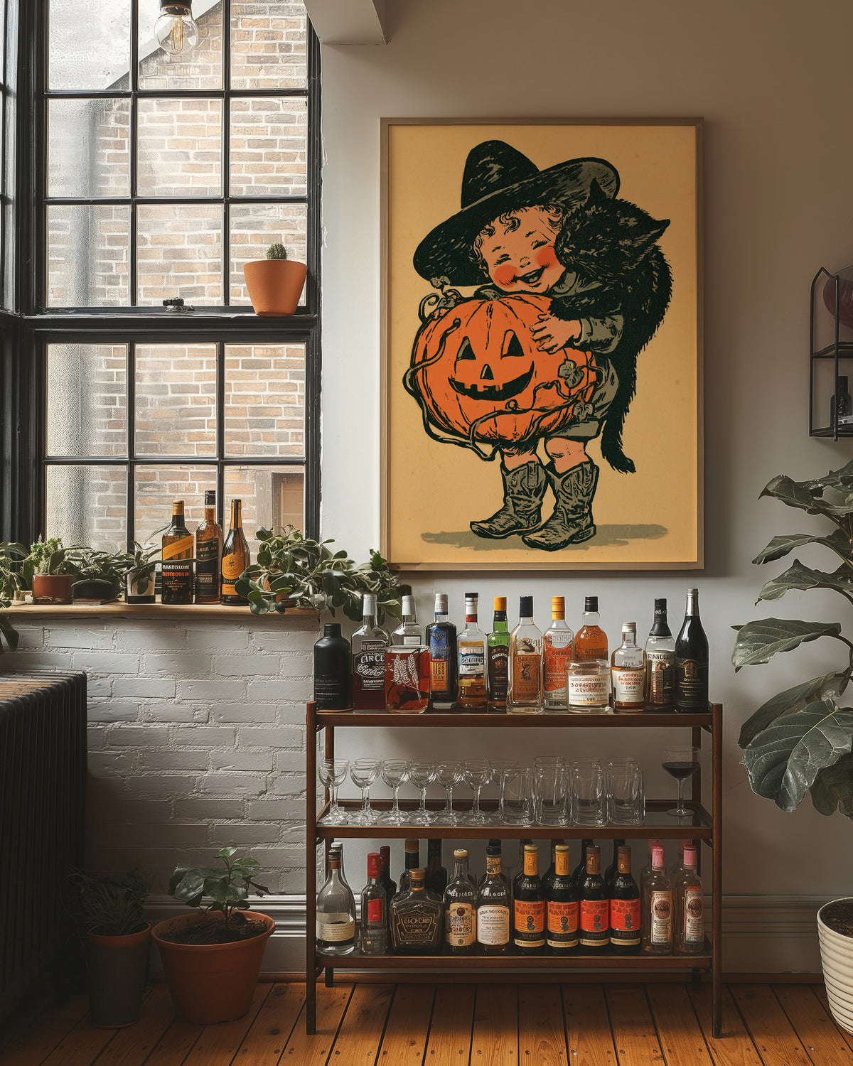 Vintage Halloween Child Pumpkin