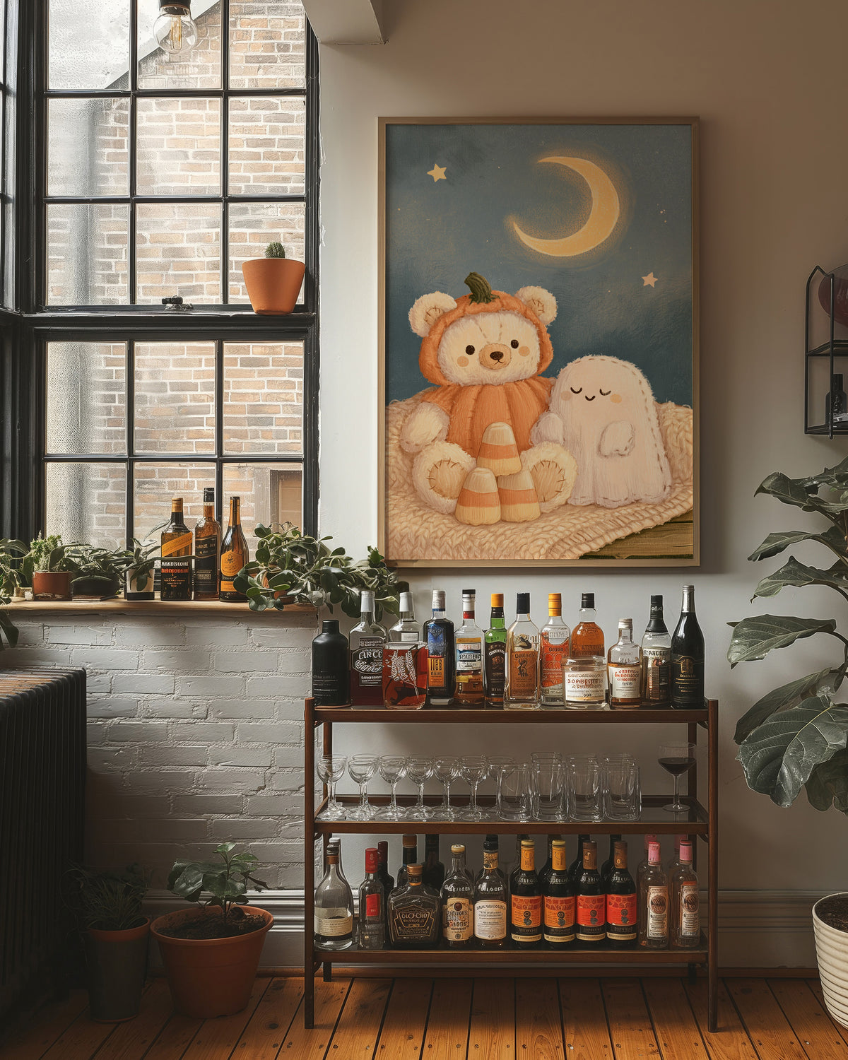 Cozy Bear Ghost Plushie Duo