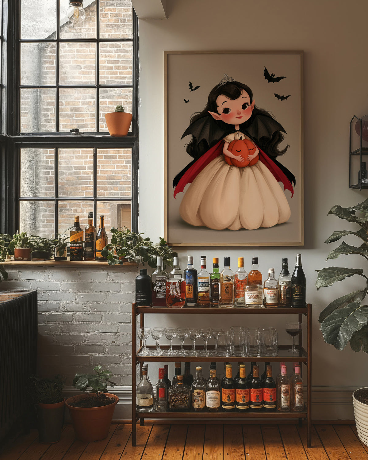 Vampire Princess Hugs a Pumpkin