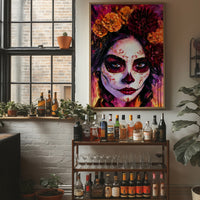 Sugar Skull in Marigold and Magenta