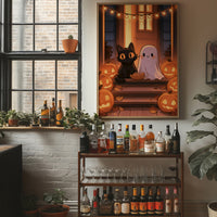 Trick-or-Treat Buddies on the Porch Step