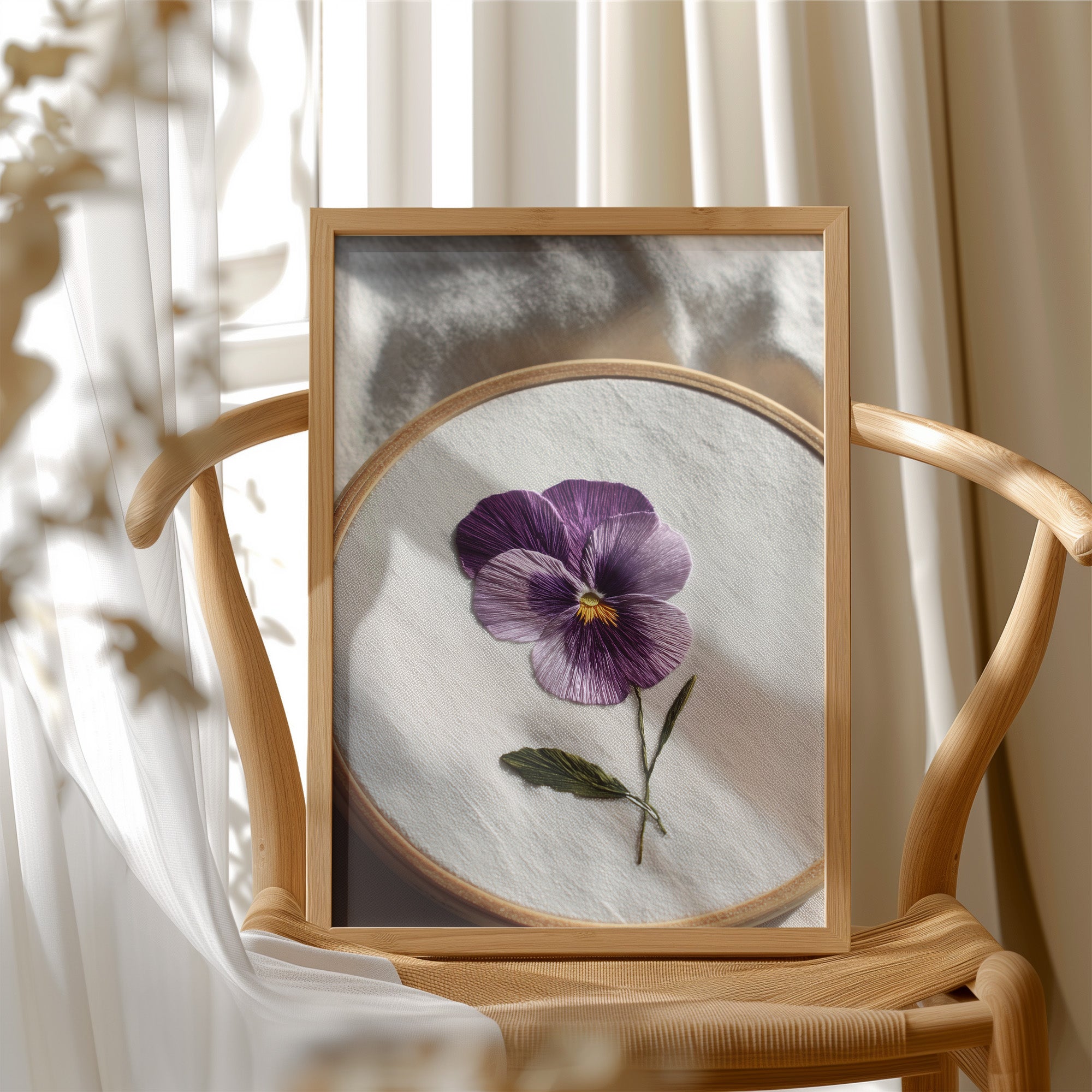 A Pansy Stitched with Care