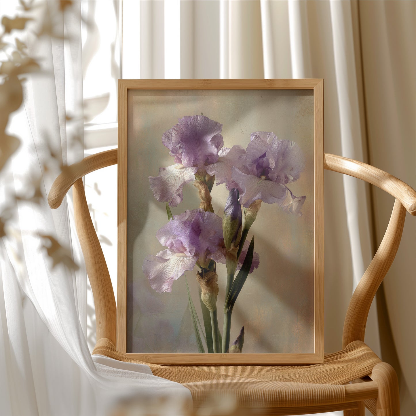 Three Irises in Morning Light