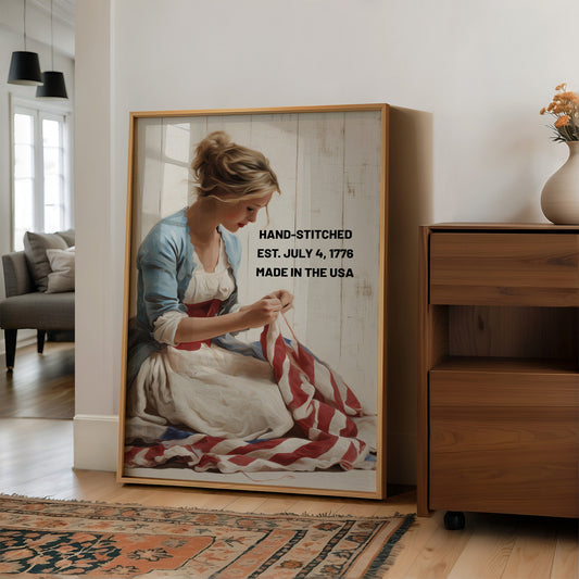 Hand-Stitched, Est. July 4, 1776