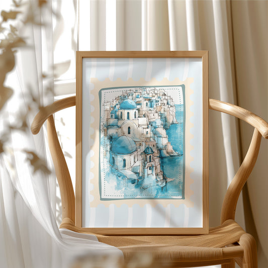 Santorini Blue, Sketched in Stamp