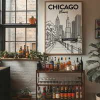 Chicago, Riverwalk Line Art