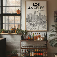 LA, Freeway Skyline Line Art