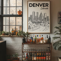 Denver, Winding Road Line Art