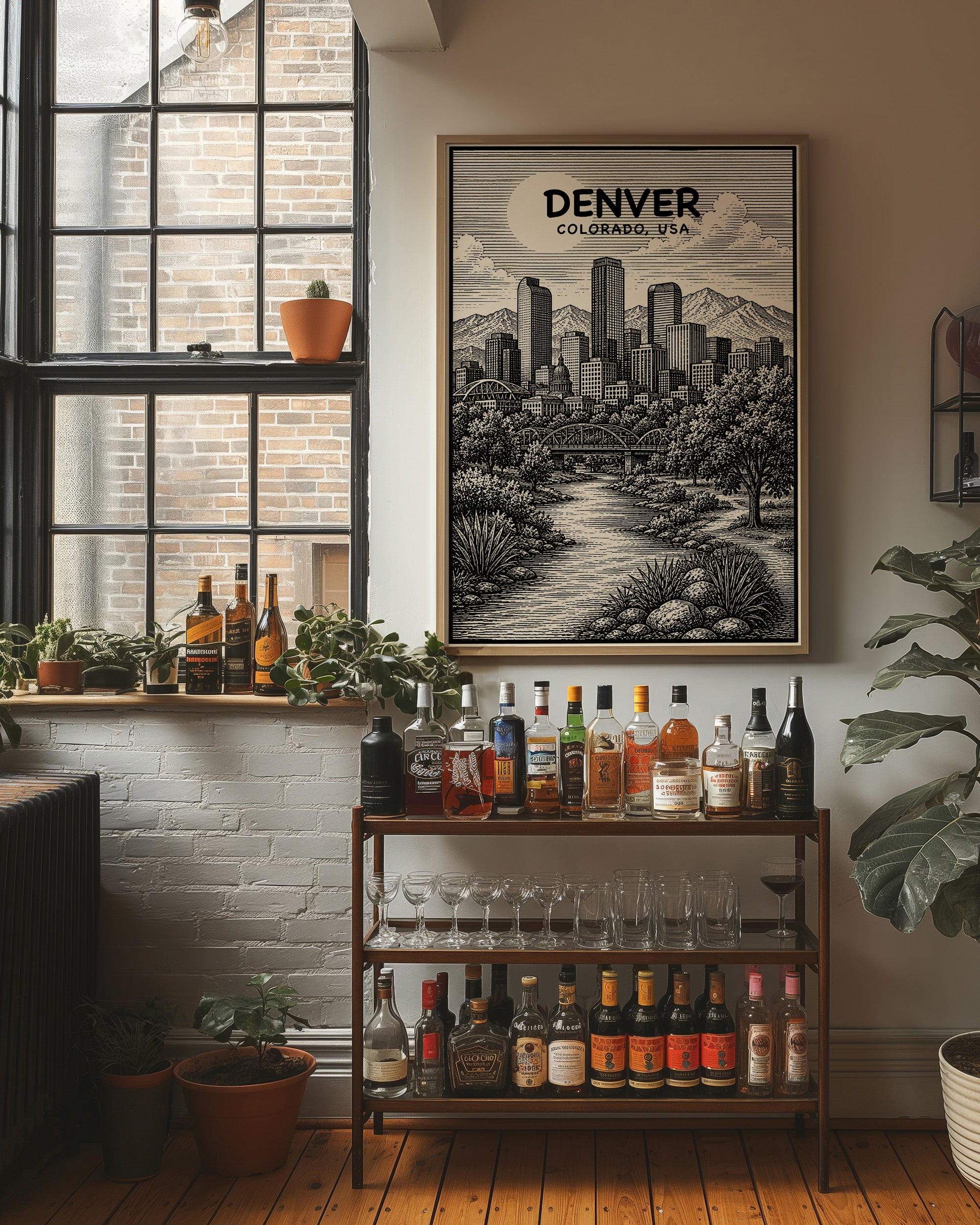 Denver in Woodcut