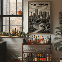 Fort Worth in Woodcut