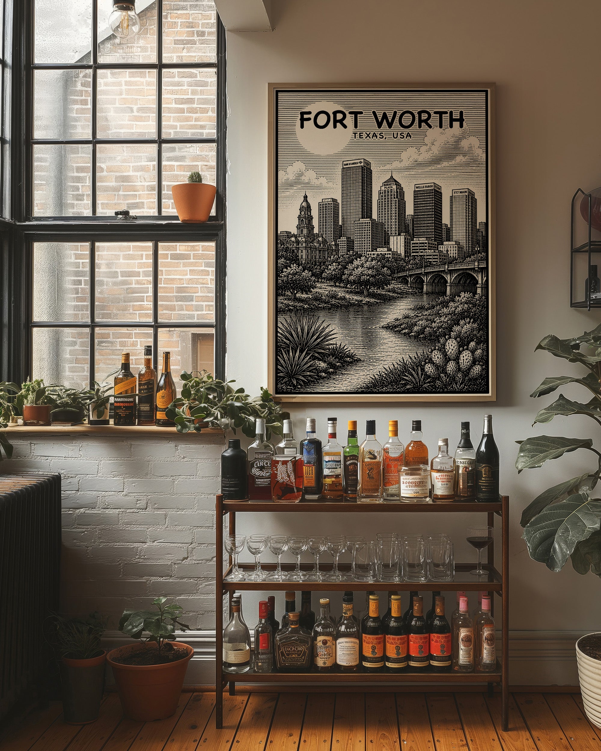 Fort Worth in Woodcut