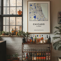 Chicago, Mapped in Navy & Gold