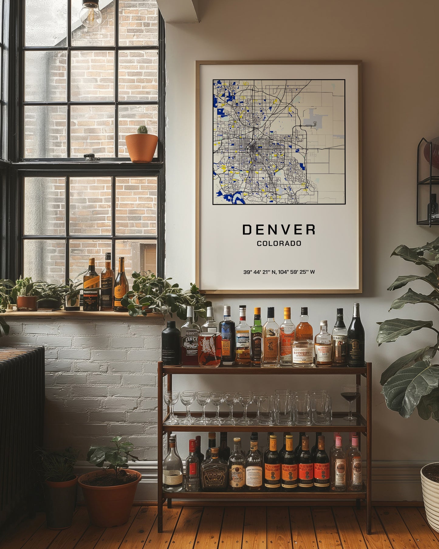 Denver, Mapped in Navy & Gold