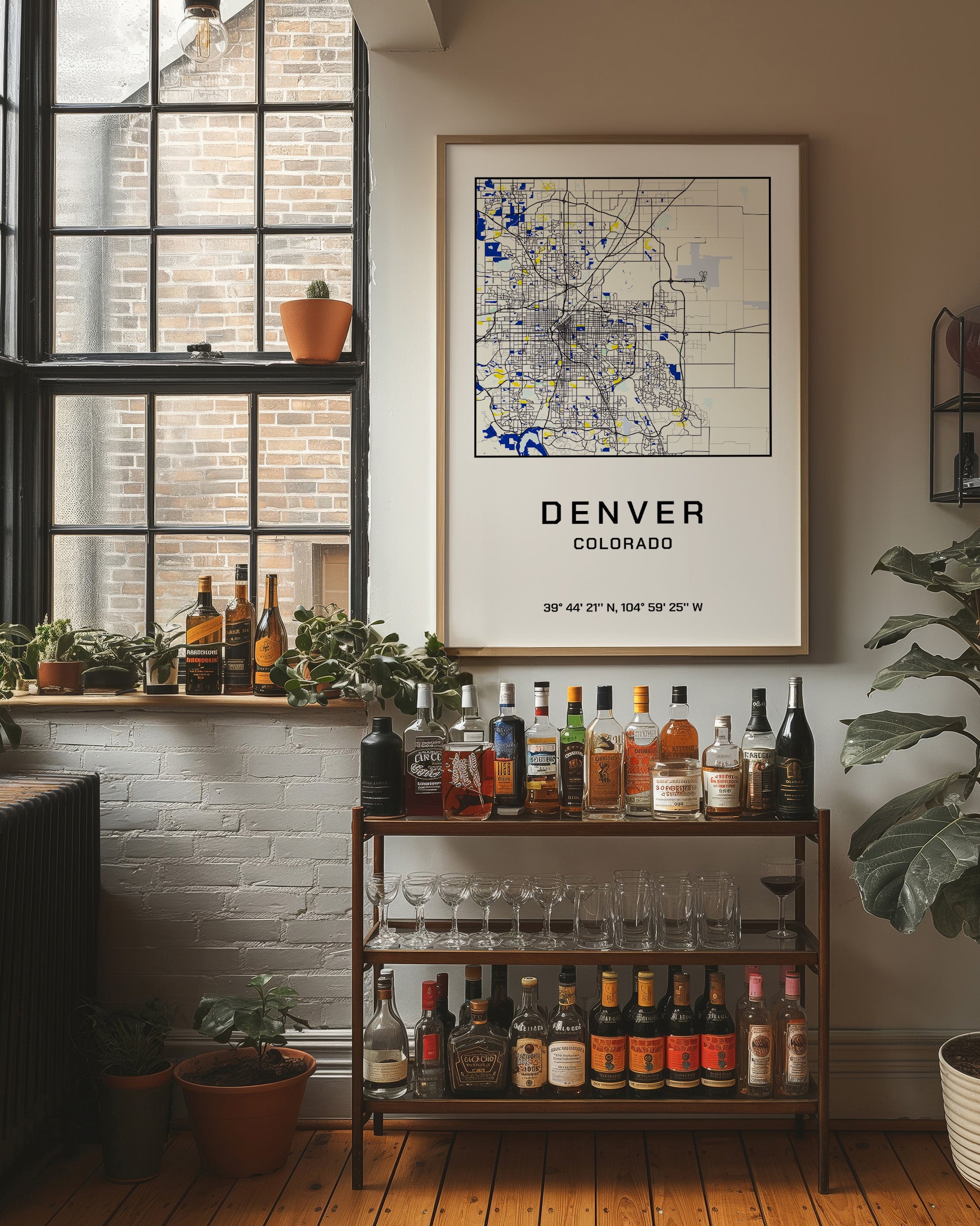 Denver, Mapped in Navy & Gold