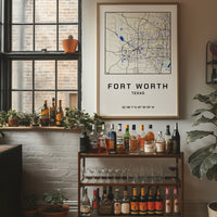 Fort Worth, Mapped in Navy & Gold