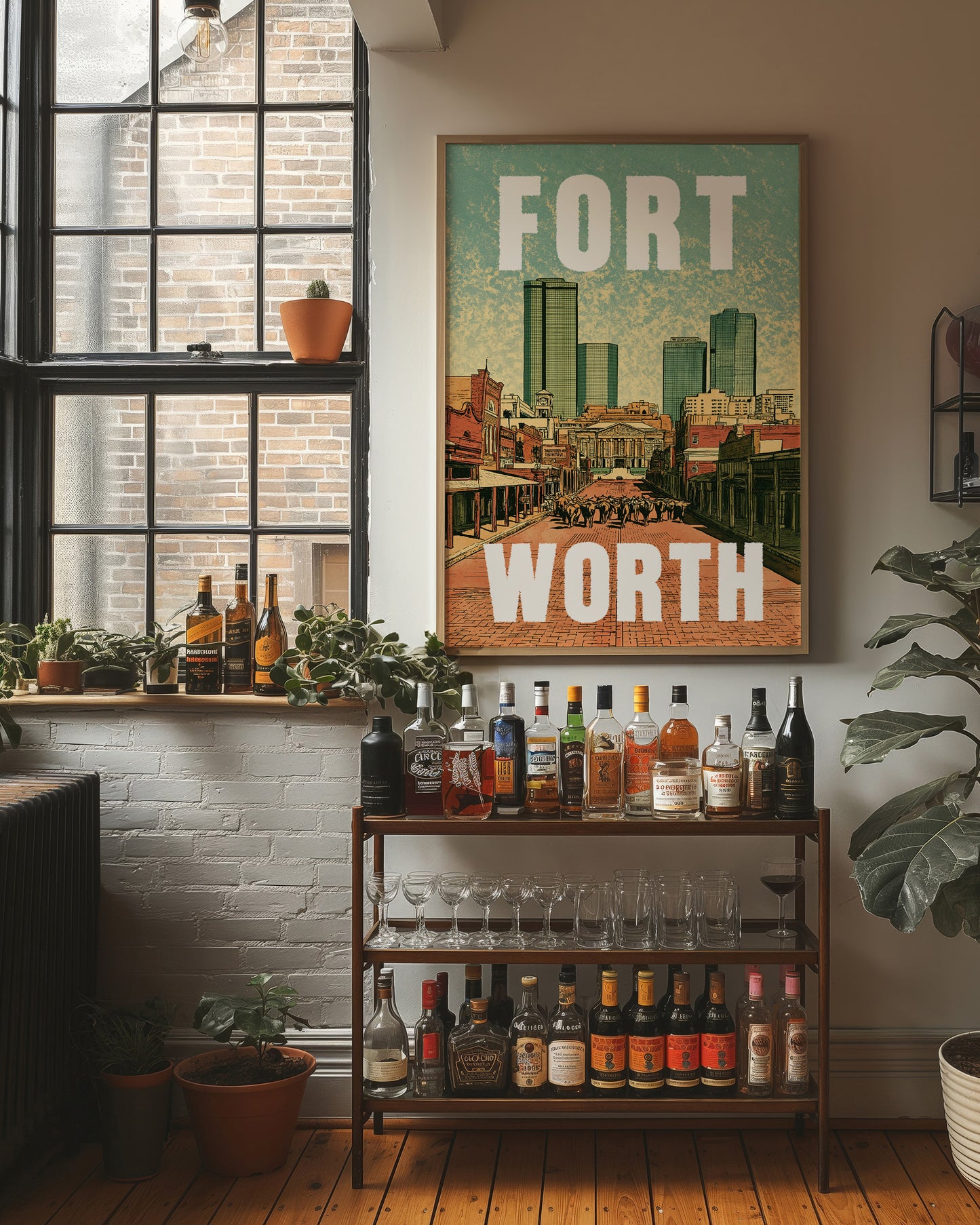 Fort Worth, Riso Print