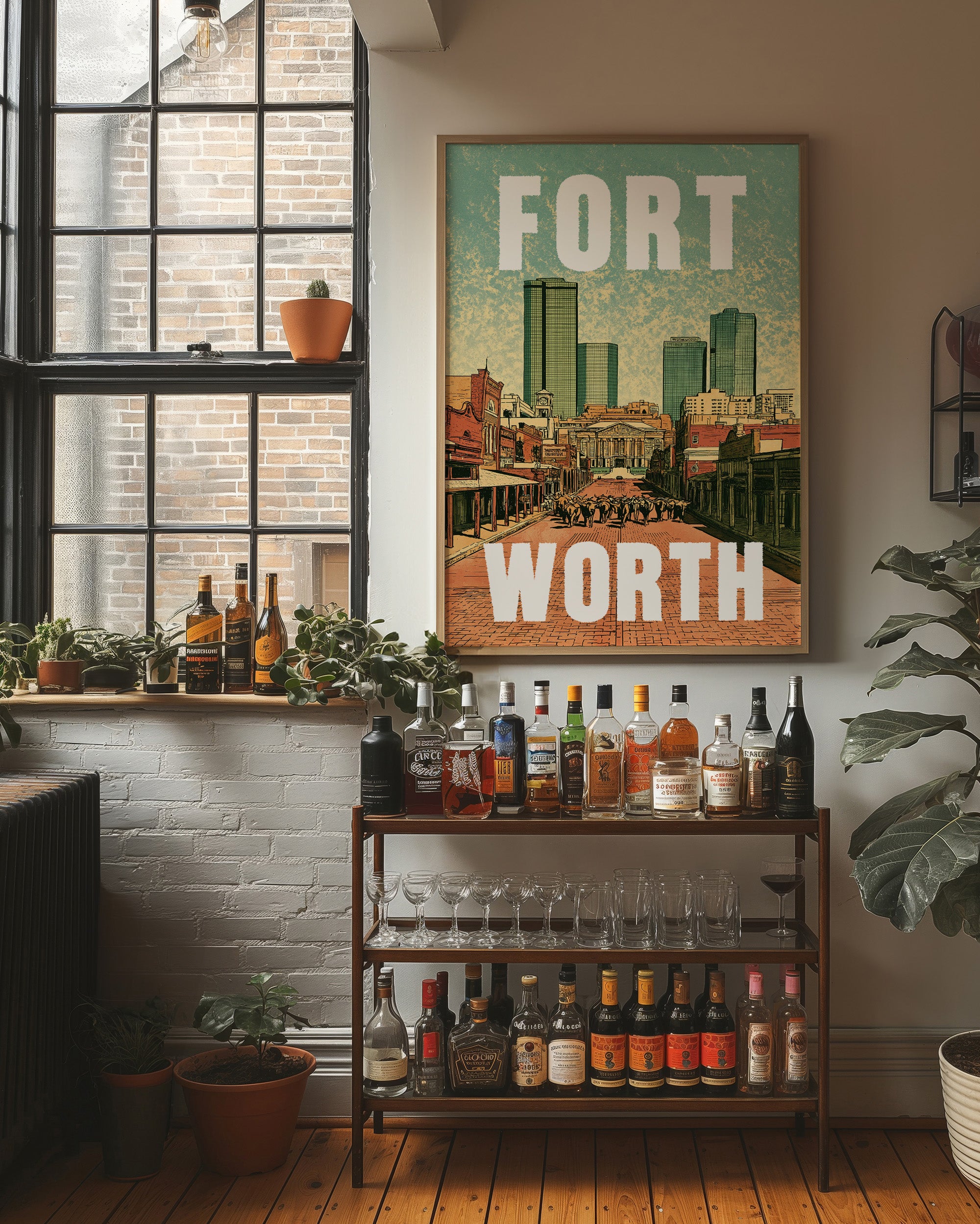 Fort Worth, Riso Print