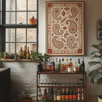 Rust Paisley Western Bandana Print