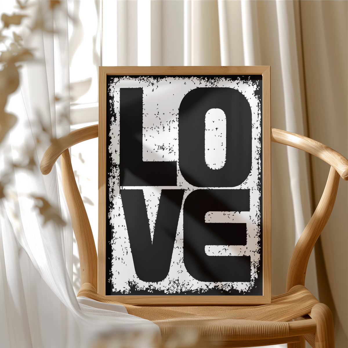 LOVE: Distressed Block Stamp