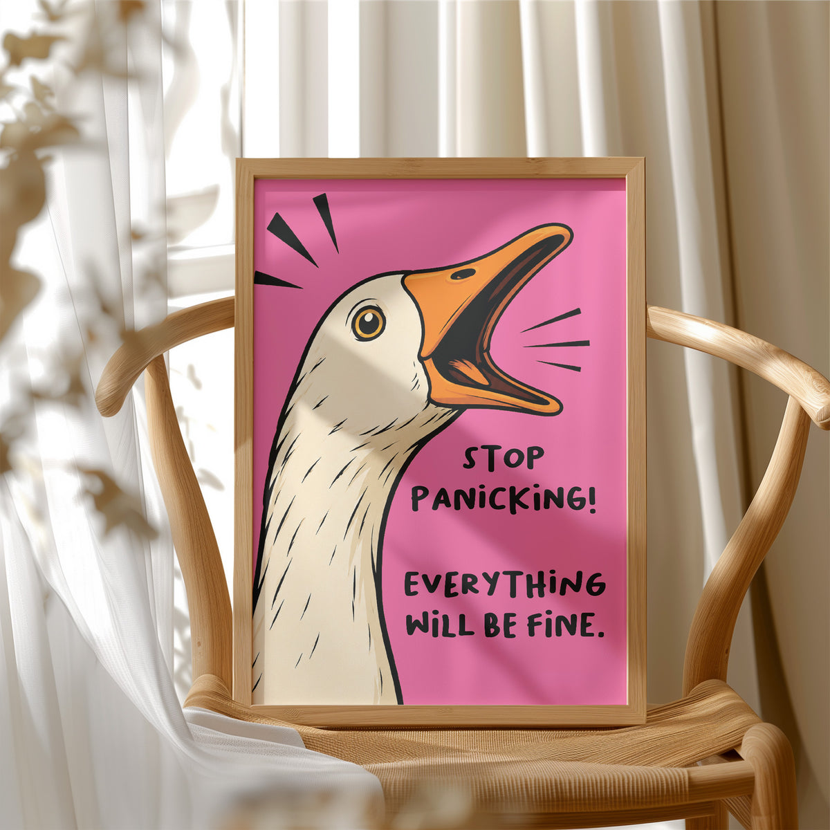 Stop Panicking! Screaming Goose Comic Print
