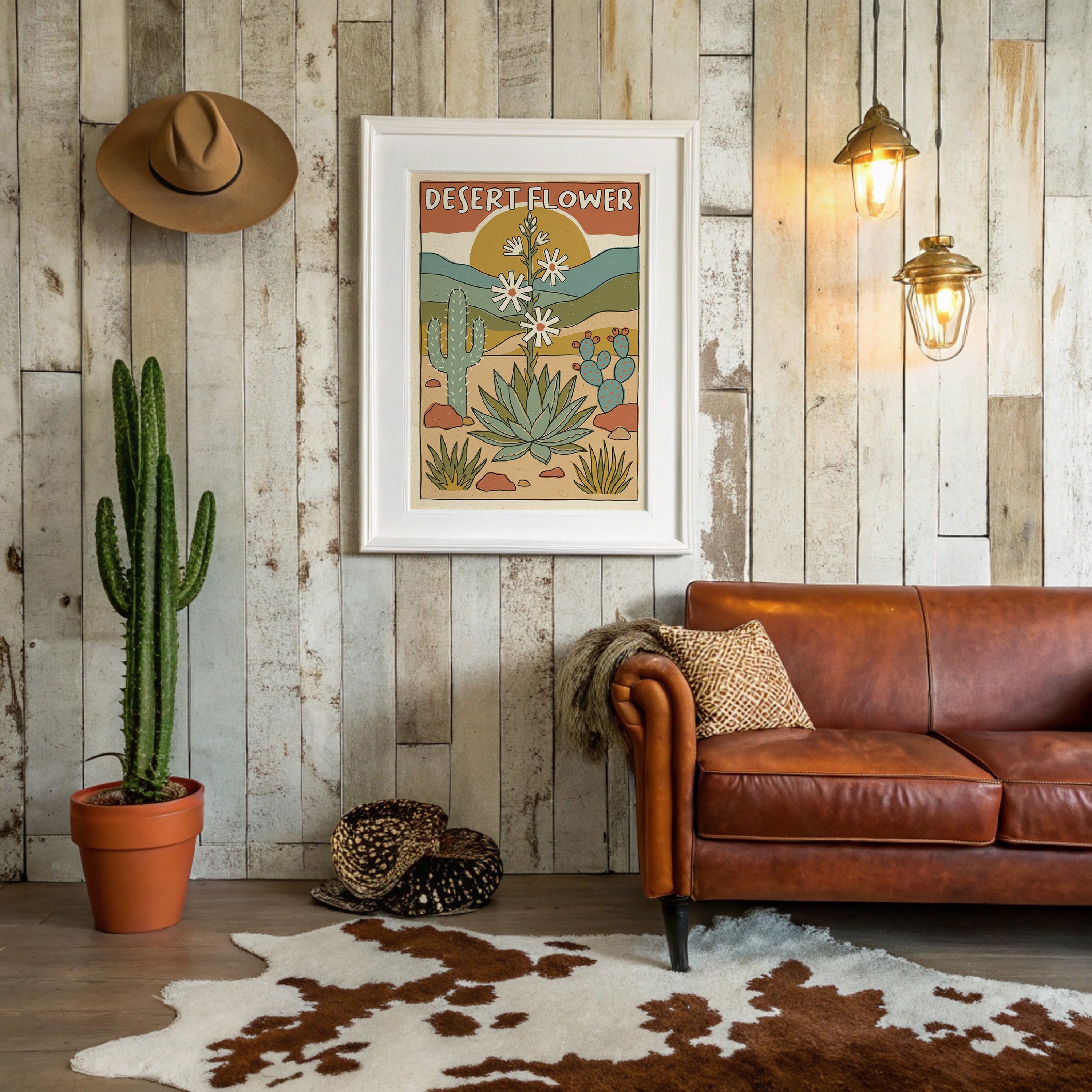 Desert Flower — Vintage Southwest Travel Poster