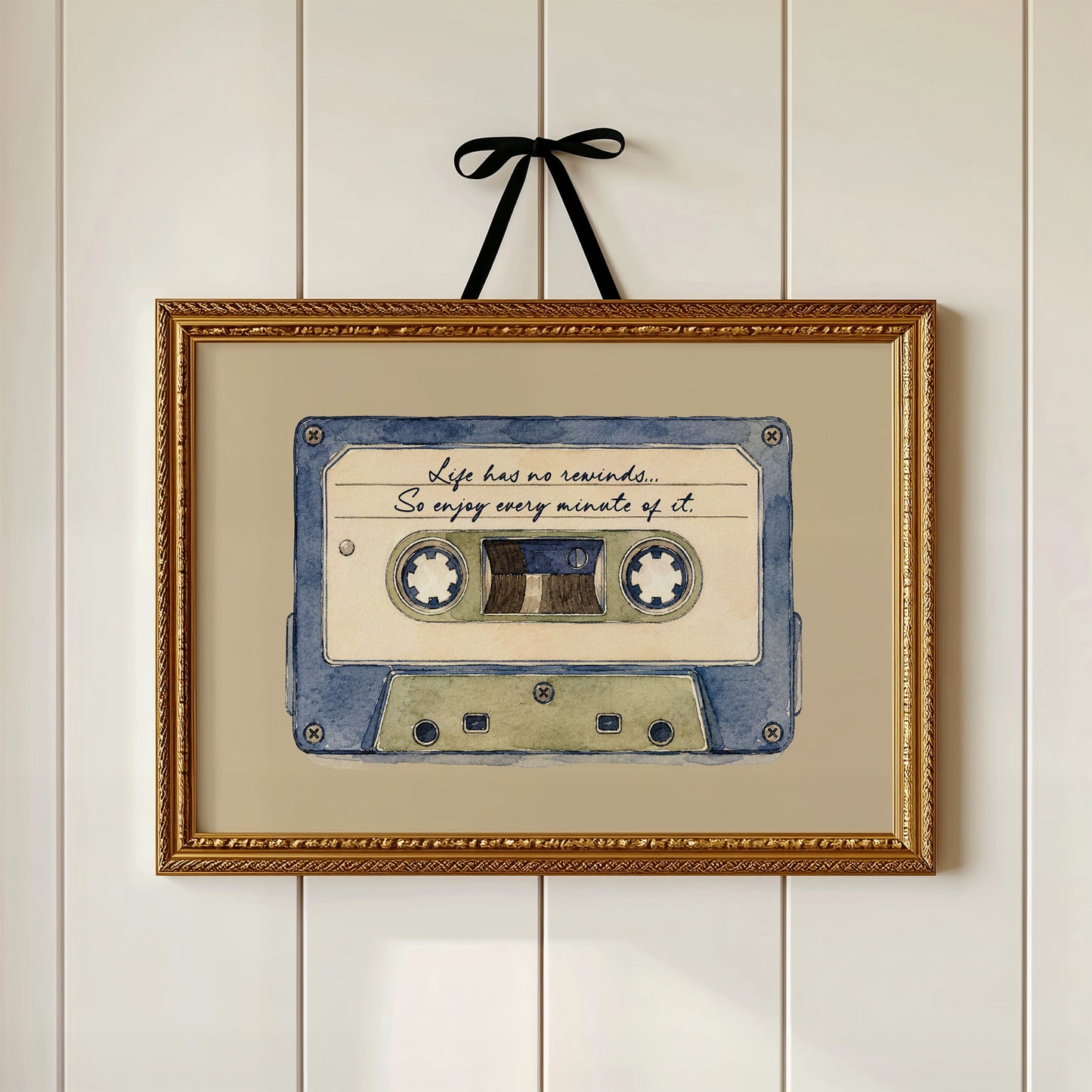 Watercolor Cassette Life Quote